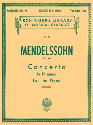 Book cover for Concerto No. 2 in D Minor, Op. 40