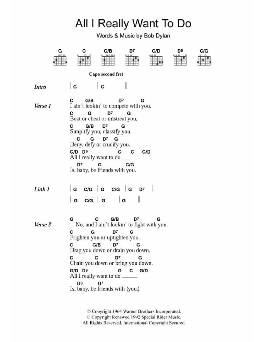 All I Really Want To Do Acoustic Guitar scores gallery preview page 1