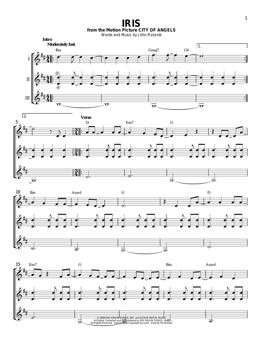 Iris Guitar Ensemble scores gallery preview page 1
