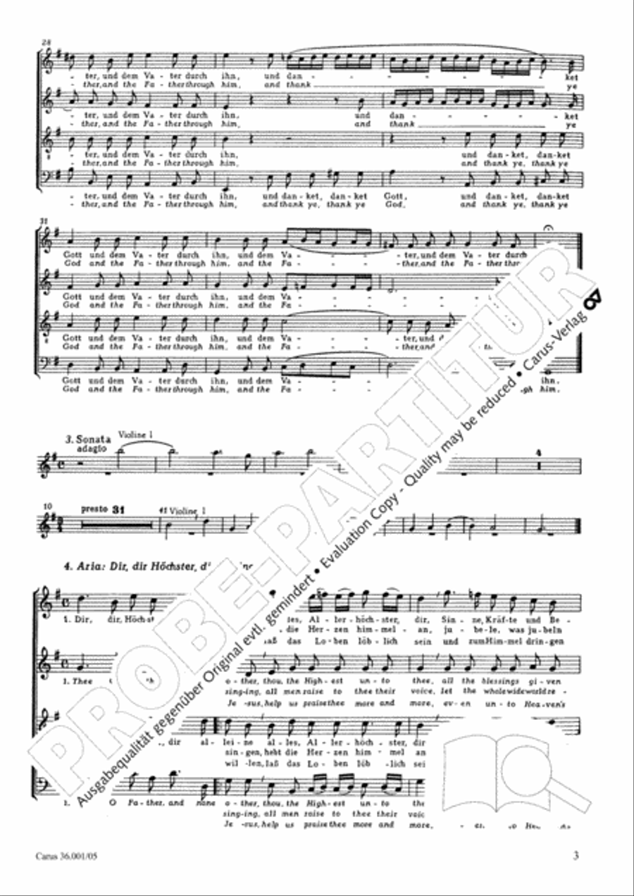 Whatsoe'er ye do, by word of mouth or by action in G Major, BuxWV 4 4-Part scores gallery preview page 4