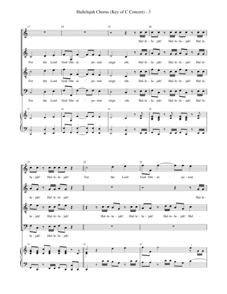 Hallelujah Chorus (SATB, key of C)