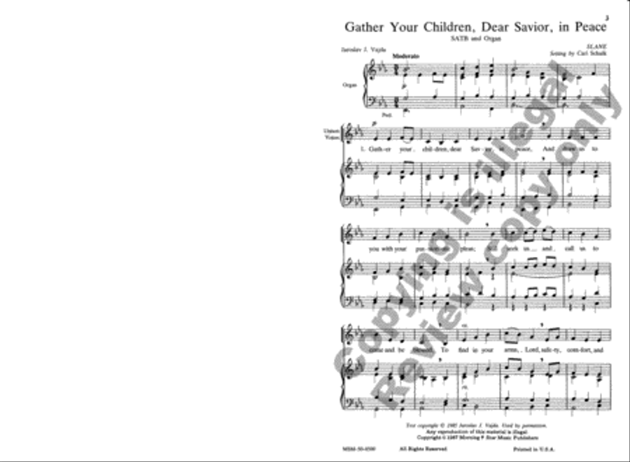 Gather Your Children, Dear Savior, in Peace 4-Part scores gallery preview page 2