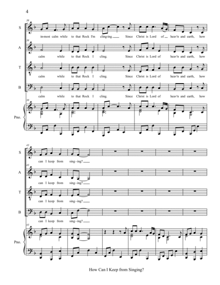 How Can I Keep from Singing? (SATB) image number null