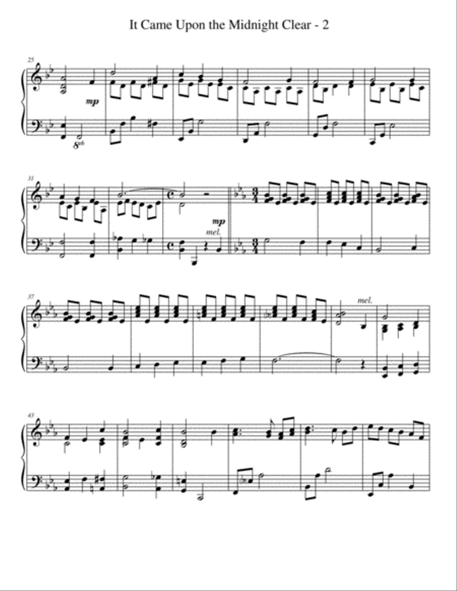 It Came Upon A Midnight Clear Piano Solo scores gallery preview page 2
