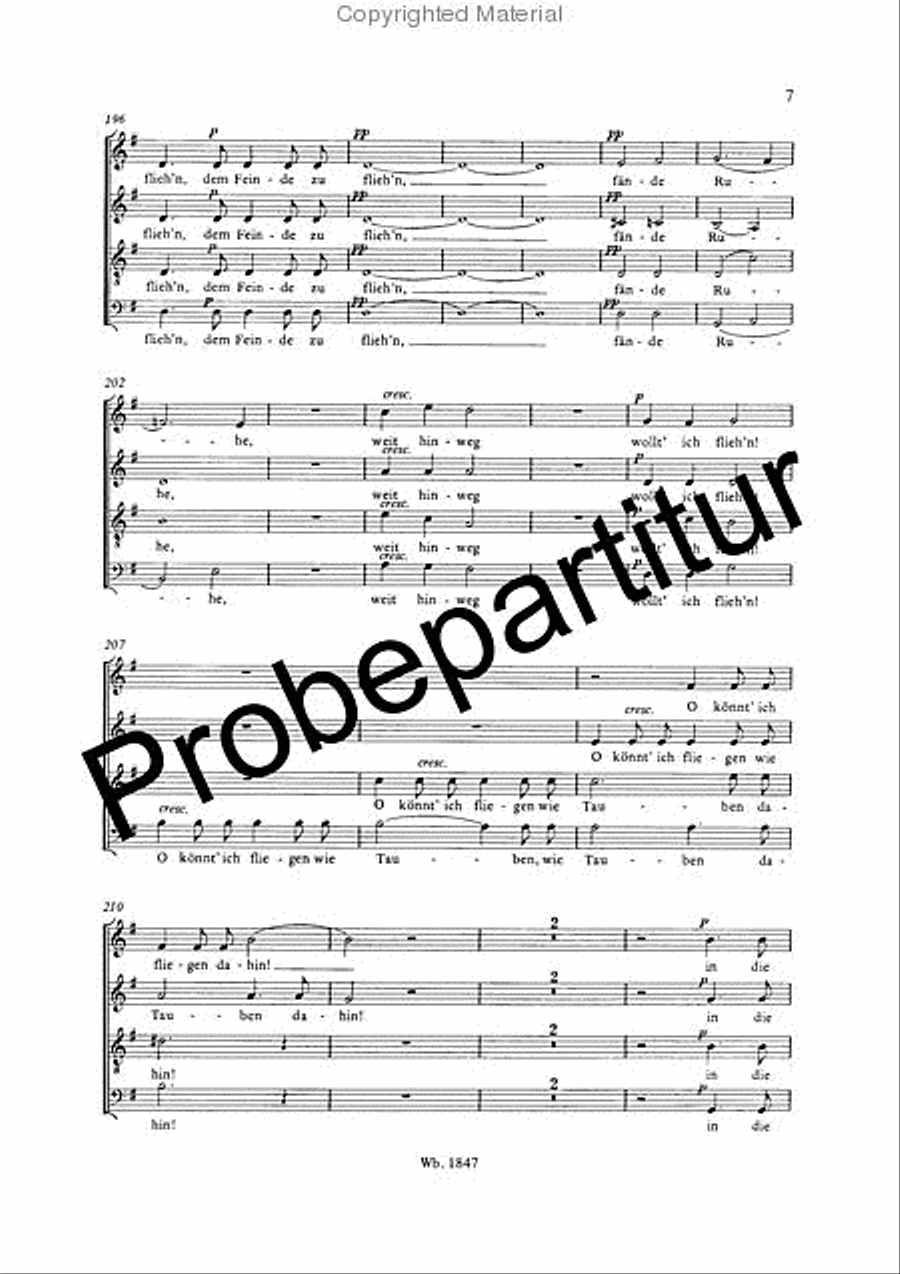 Hymn “Hör mein Bitten, Herr” MWV B 49 4-Part scores gallery preview page 8