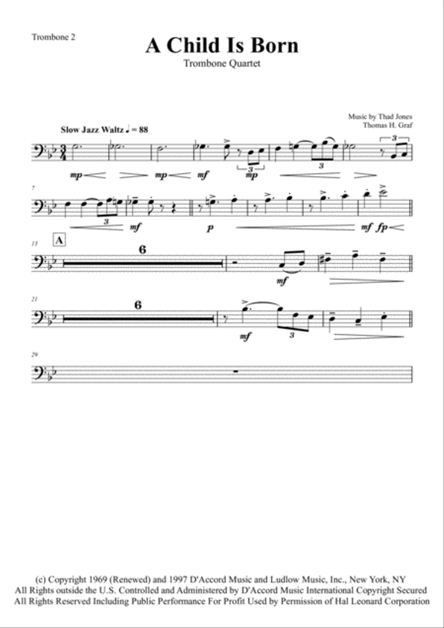 A Child Is Born Trombone Solo scores gallery preview page 6