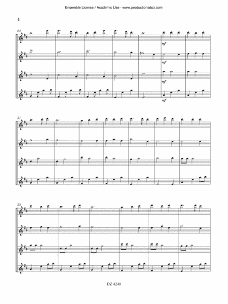 Fairy Tunes Flute Quartet scores gallery preview page 4