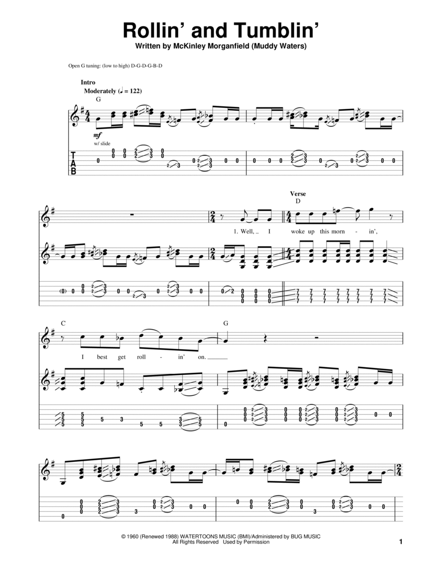 Rollin' And Tumblin' Electric Guitar scores gallery preview page 1