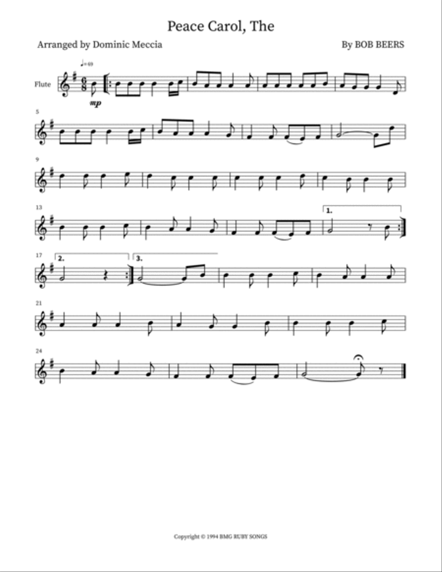 Peace Carol, The Woodwind Duet scores gallery preview page 3