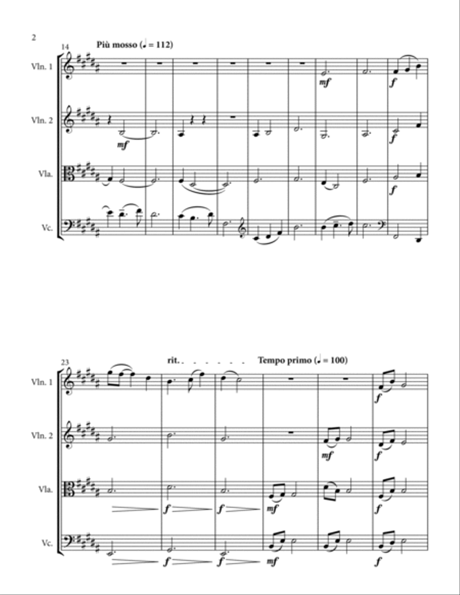 Romantic Flight String Quartet scores gallery preview page 4