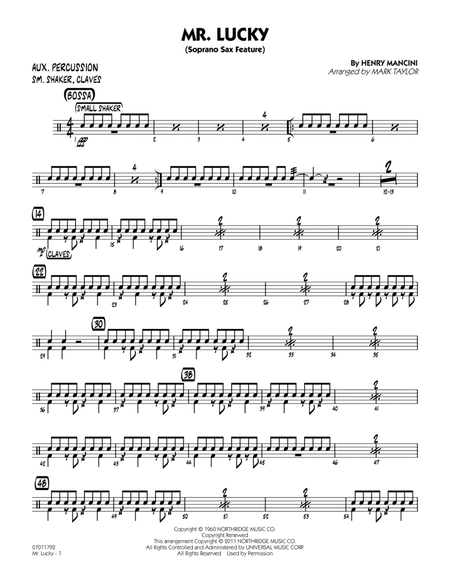 Mr. Lucky (Soprano Sax Feature) - Aux Percussion