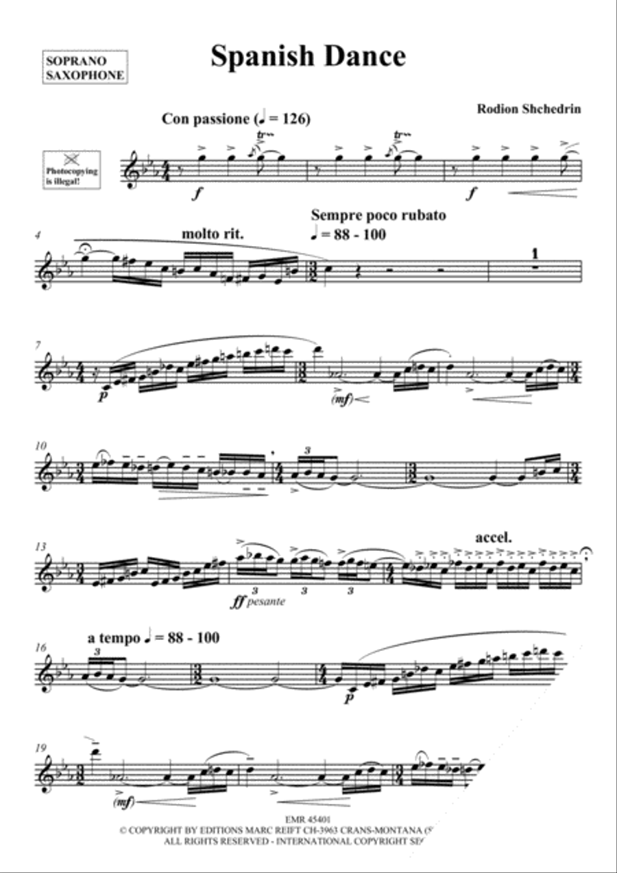 Spanish Dance Soprano Saxophone scores gallery preview page 3