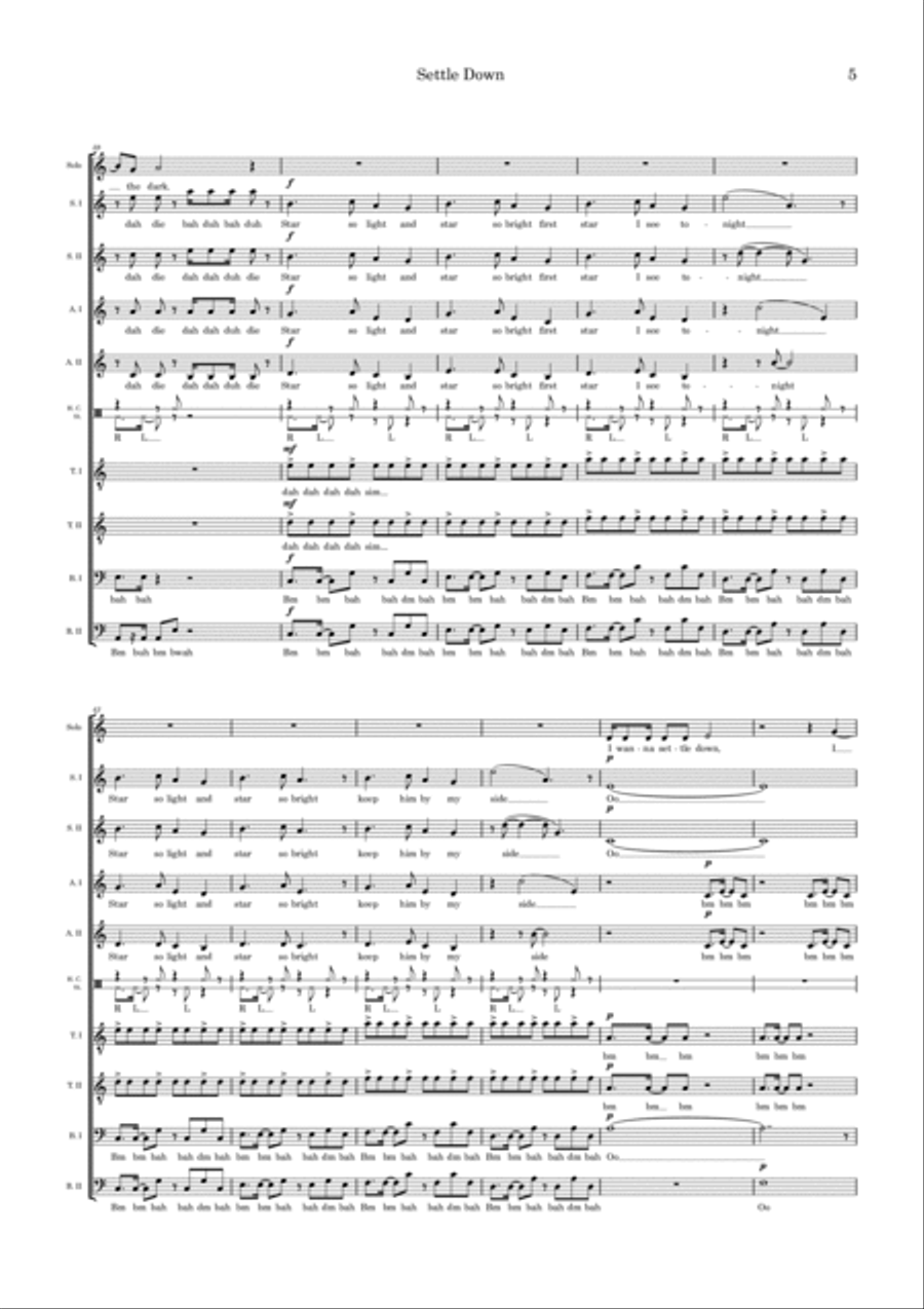 Settle Down Divisi scores gallery preview page 5