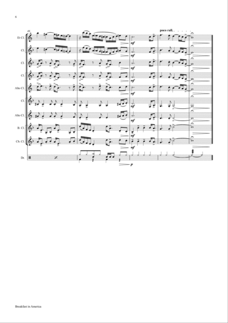 Breakfast In America Clarinet Quintet scores gallery preview page 6