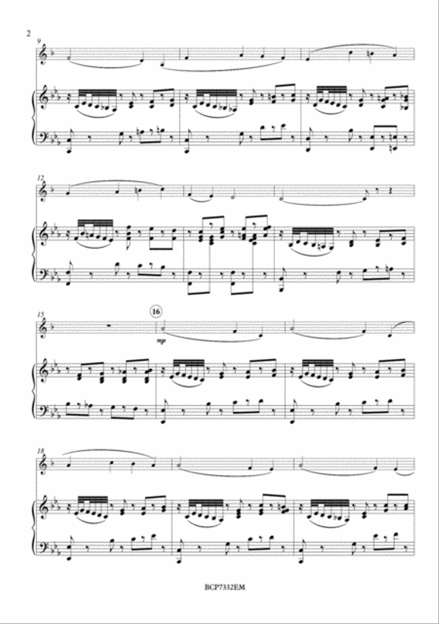 Romance, Op. 51 for Bass Clarinet and Piano Bass Clarinet scores gallery preview page 3