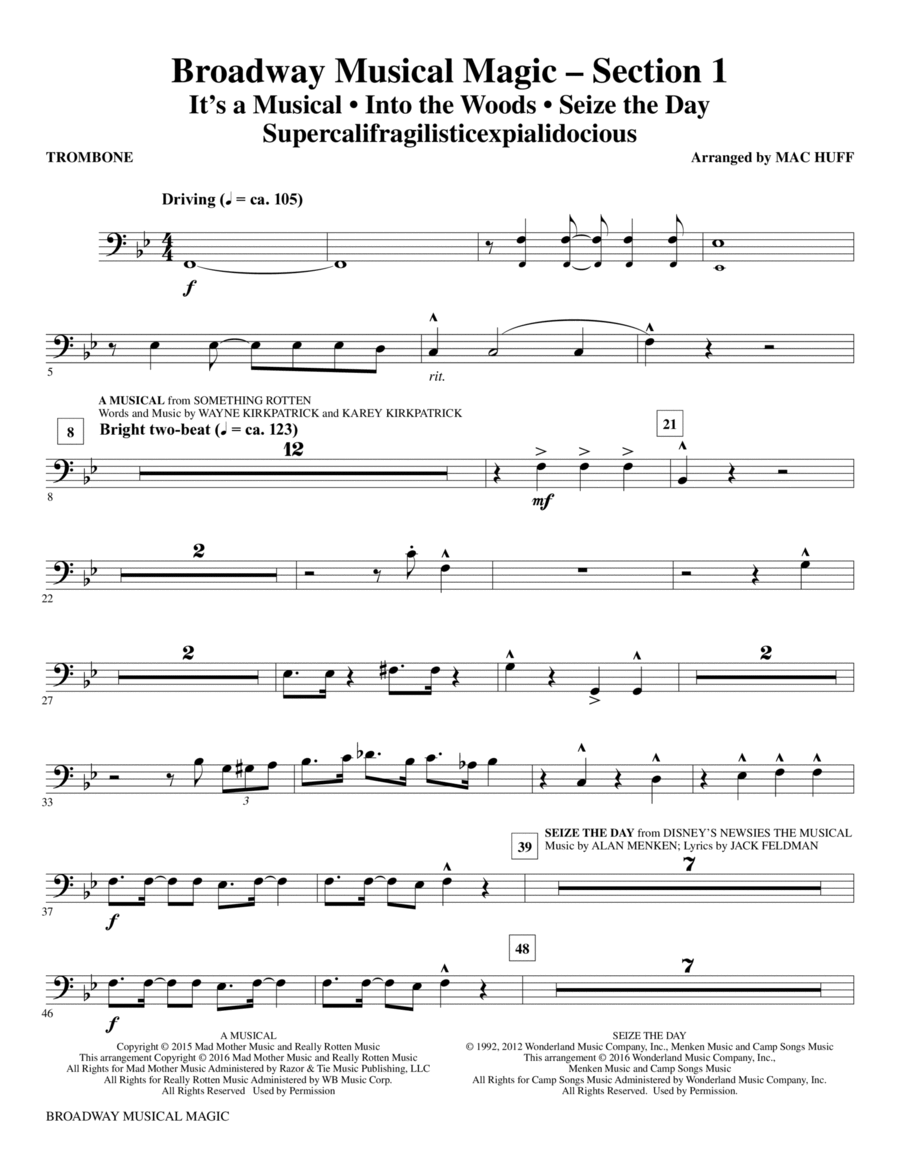 Broadway Musical Magic - Trombone Choir scores gallery preview page 1