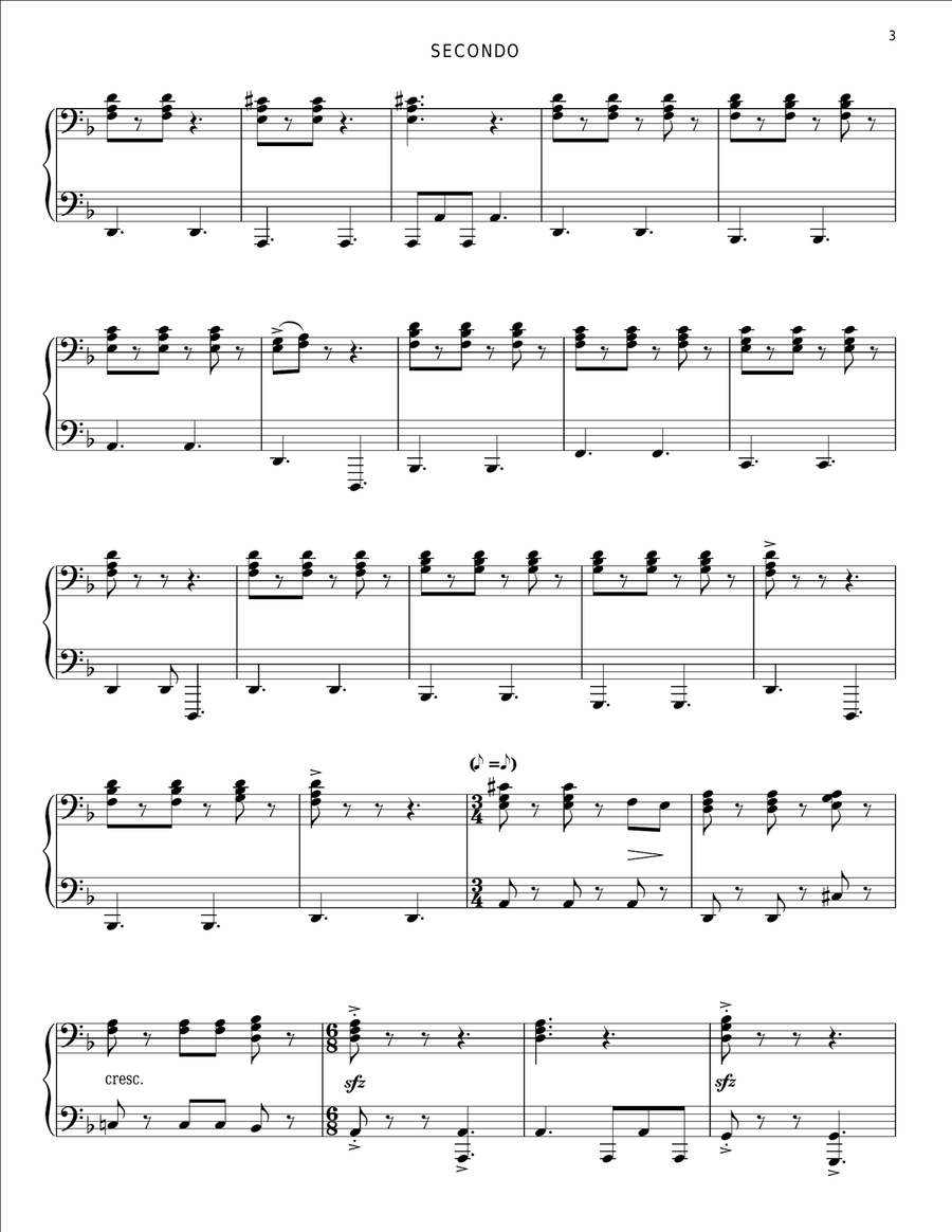 He's A Pirate (from Pirates Of The Caribbean: The Curse of the Black Pearl) Piano Duet scores gallery preview page 3