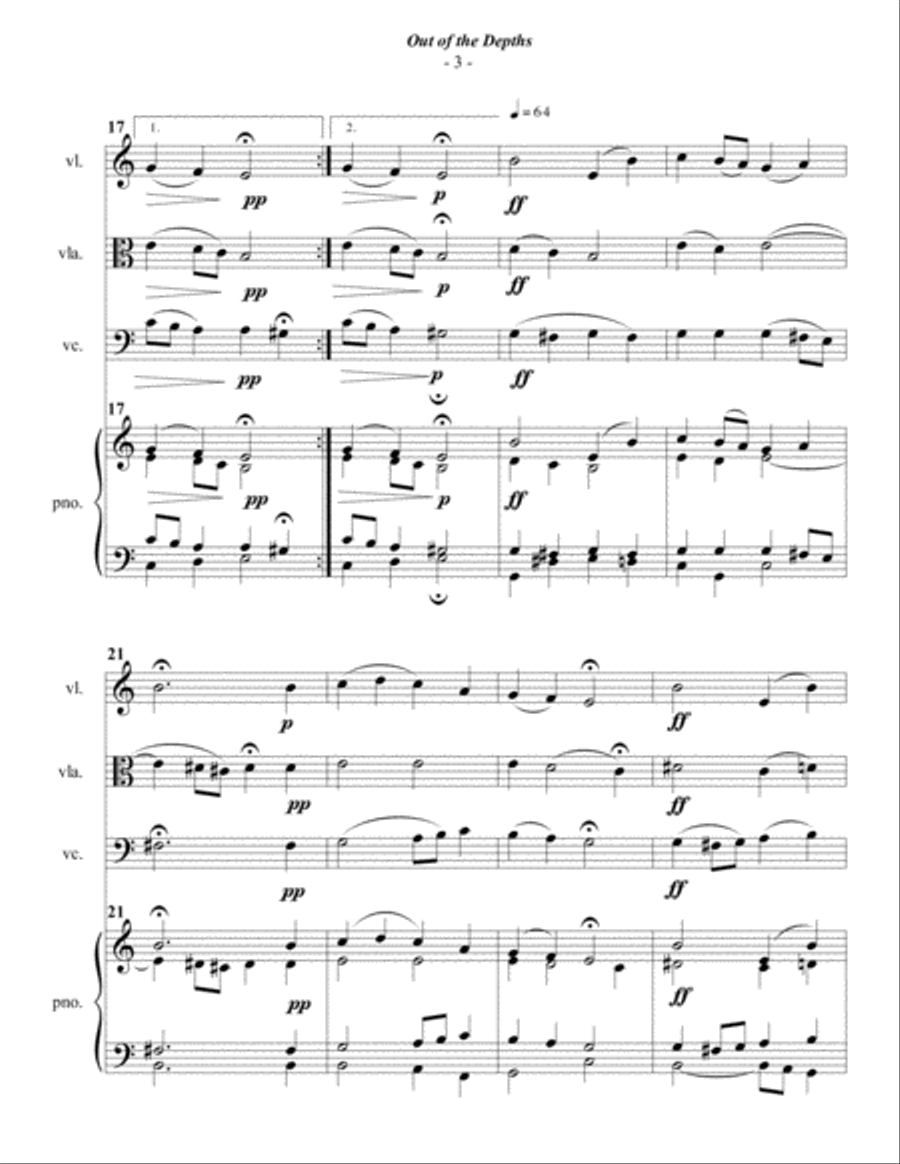 Luther: Out of the Depths for Piano Quartet Piano Quartet scores gallery preview page 3