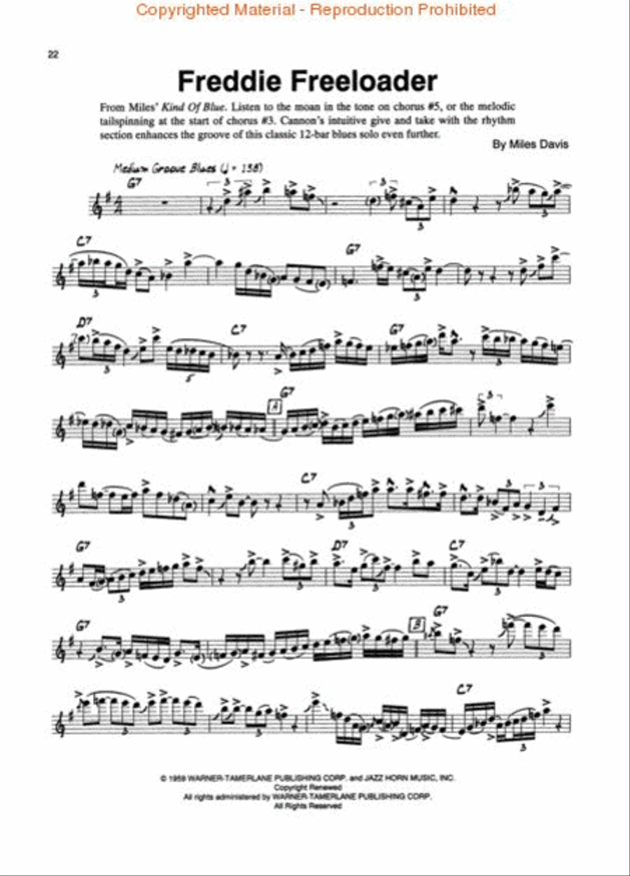 Julian “Cannonball” Adderley Collection Alto Saxophone scores gallery preview page 3