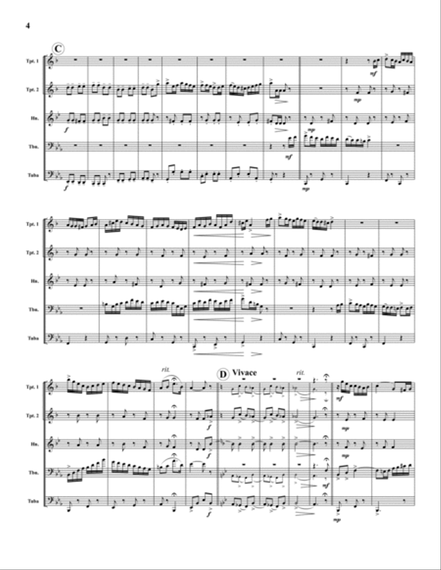 Cousins Cousins Brass Quintet scores gallery preview page 4