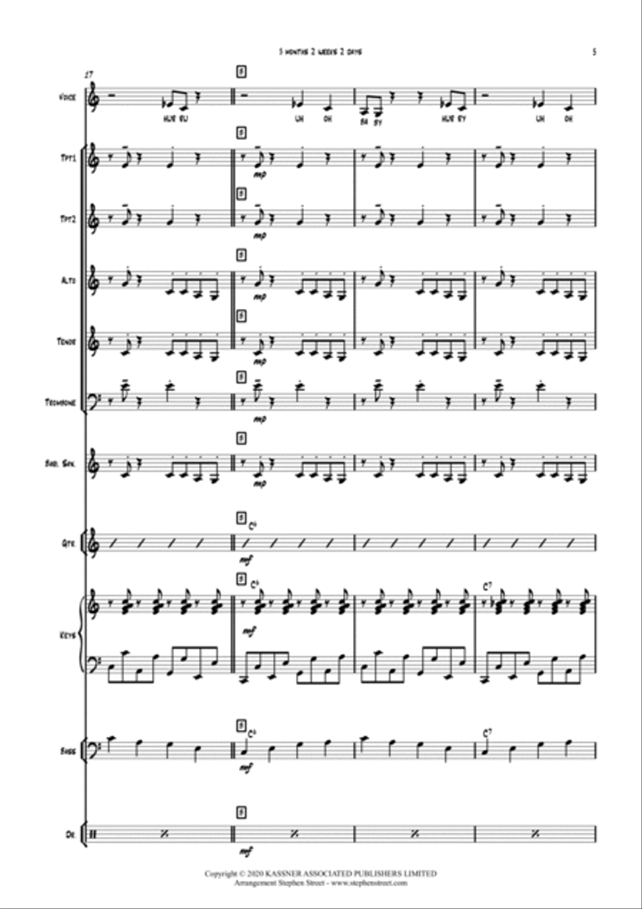 Five Months, Two Weeks, Two Days Jazz Ensemble scores gallery preview page 5