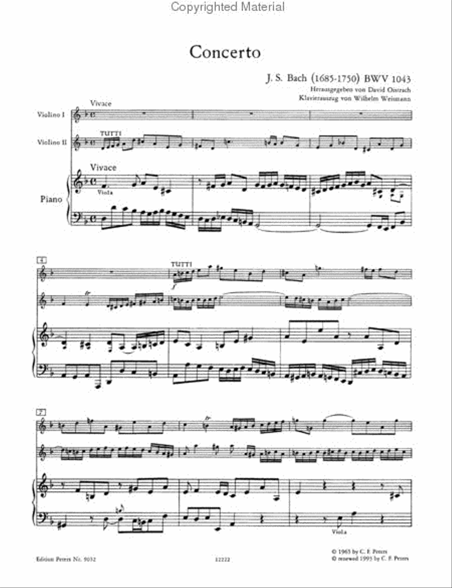 Double Concerto In D Minor Violin scores gallery preview page 3