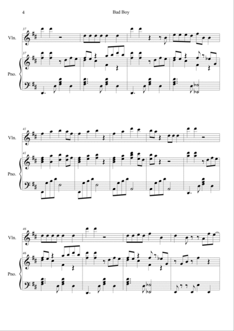 Bad Boy Violin Solo scores gallery preview page 4
