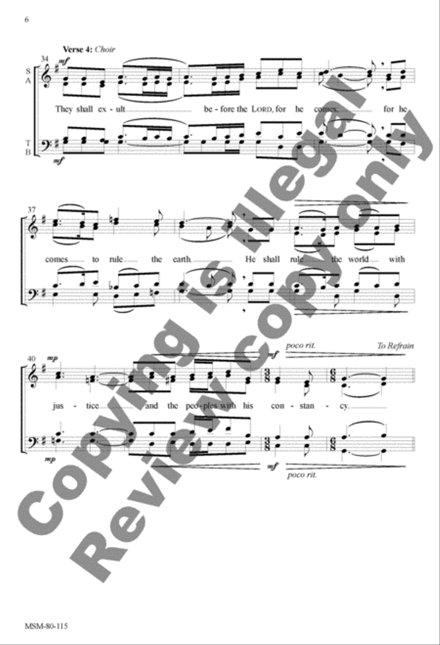 Today Is Born Our Savior: Responsorial Psalm for Christmas Mass During the Night 4-Part scores gallery preview page 6
