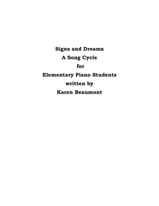 Book cover for Signs and Dreams: a song cycle for elementary piano students