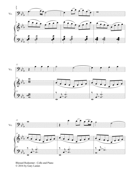 BLESSED REDEEMER(Duet – Cello & Piano with Score/Part) image number null
