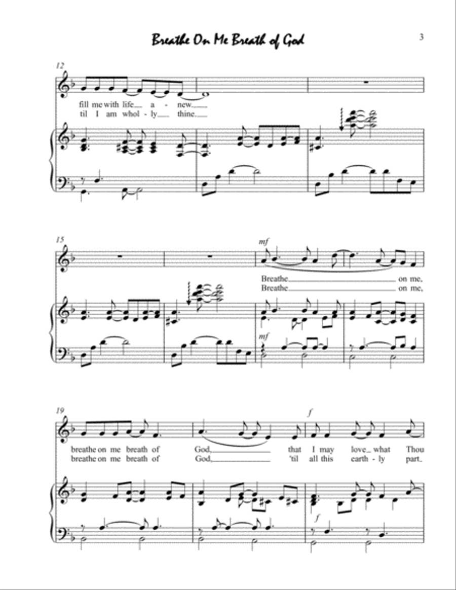 Breathe on Me, Breath of God Voice scores gallery preview page 3