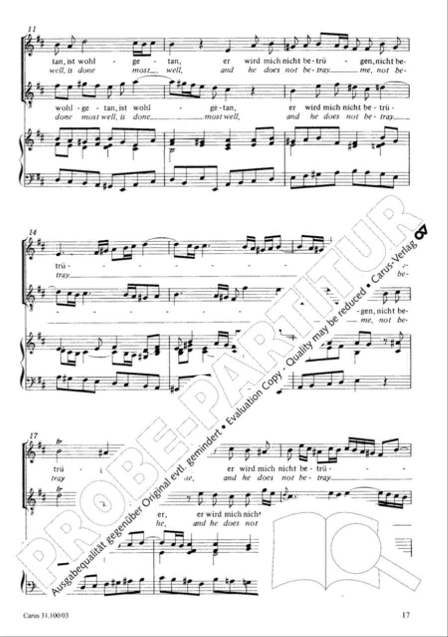 Whatever God ordains is right (Was Gott tut, das ist wohlgetan) 4-Part scores gallery preview page 18