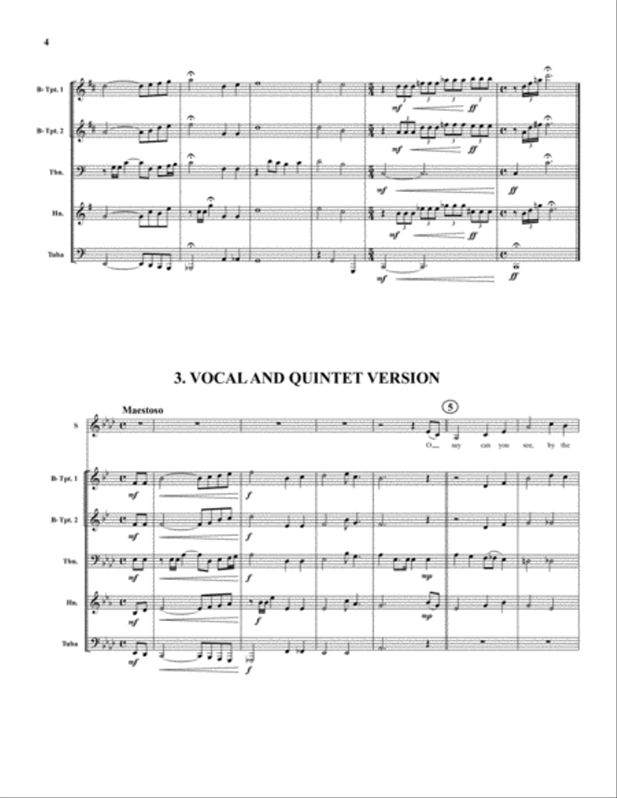 Star Spangled Banner Star Spangled Banner Brass Quintet scores gallery preview page 4
