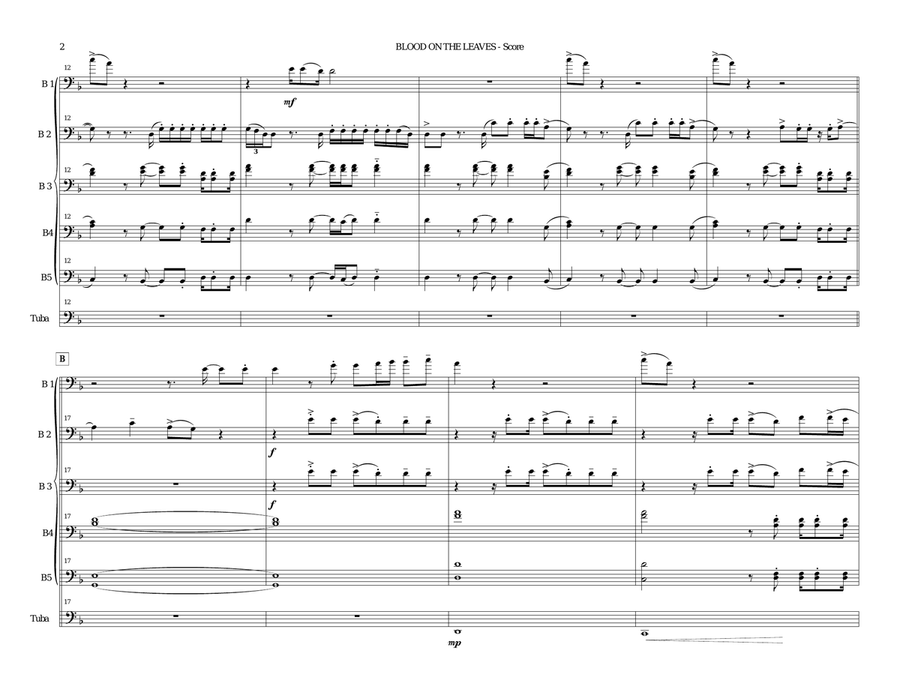 Blood On The Leaves Brass Ensemble scores gallery preview page 2