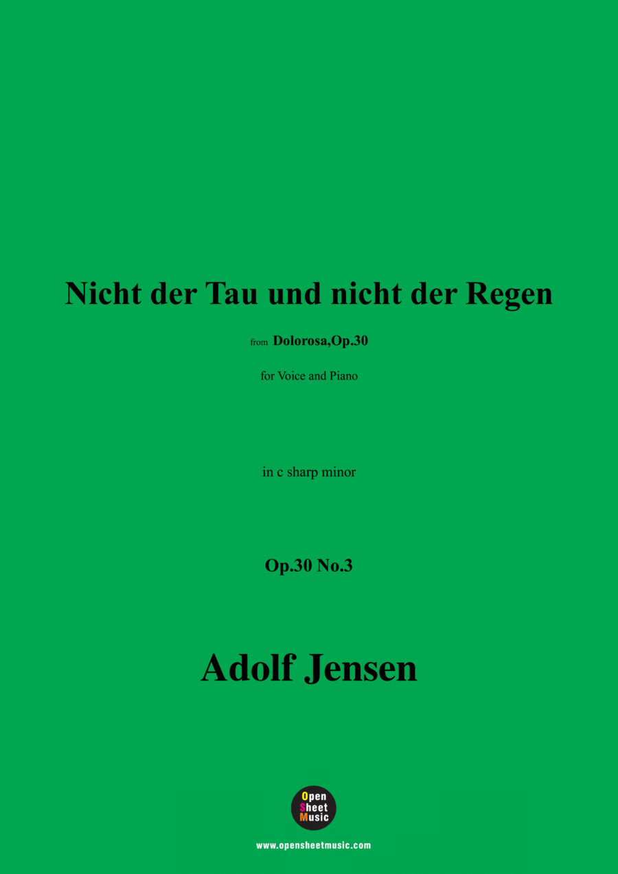A. Jensen-Nicht der Tau und nicht der Regen,Op.30 No.3,in c sharp minor Voice scores gallery preview page 1