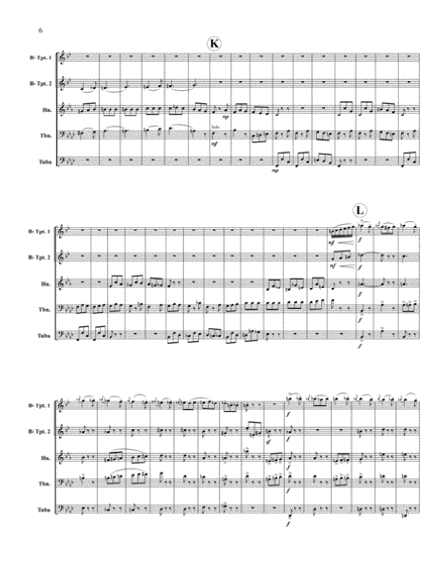 The Sorcerer's Apprentice Brass Quintet scores gallery preview page 6