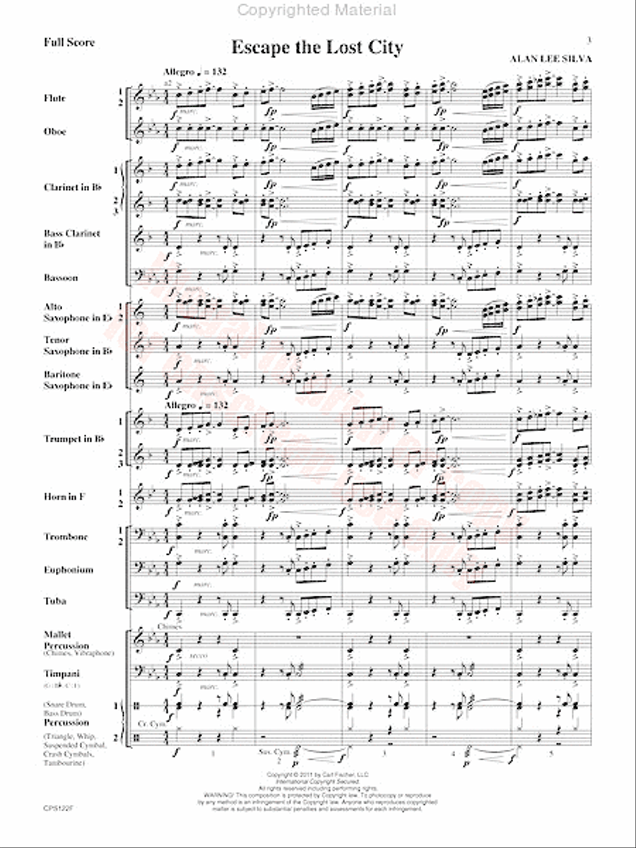 Escape the Lost City Concert Band scores gallery preview page 4