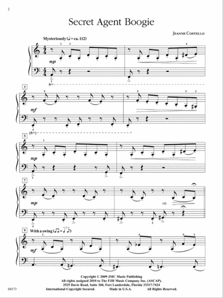 Secret Agent Boogie Piano Solo scores gallery preview page 3