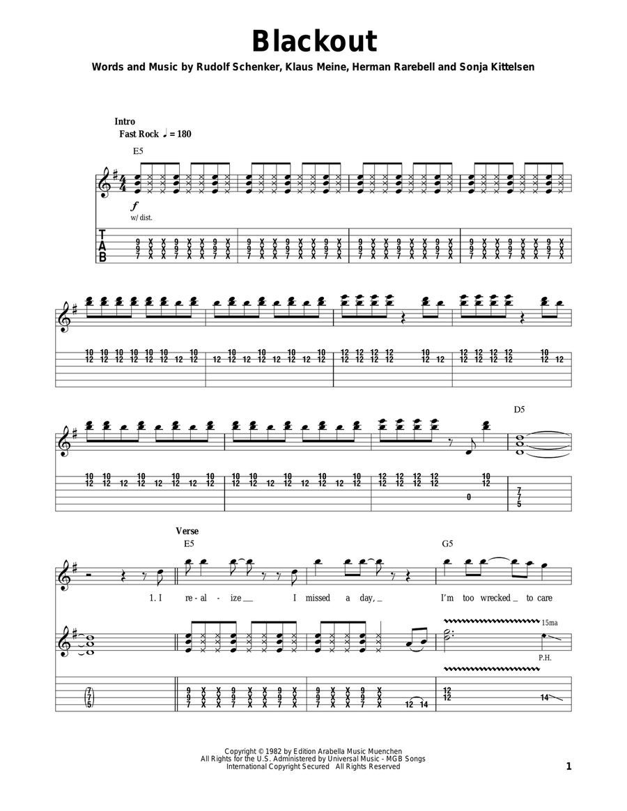Blackout Acoustic Guitar scores gallery preview page 1