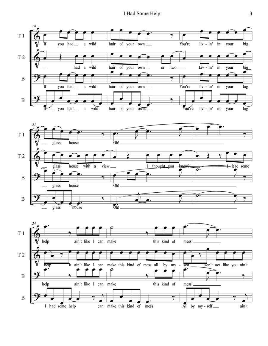 I Had Some Help I Had Some Help TTBB scores gallery preview page 4