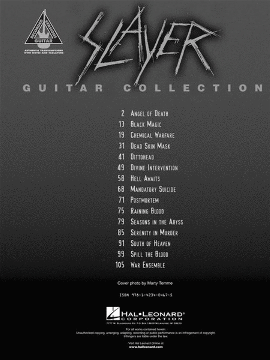 Slayer – Guitar Collection Electric Guitar scores gallery preview page 3