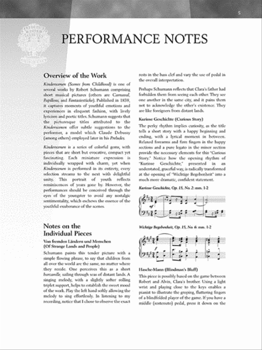 Schumann – Scenes from Childhood (Kinderscenen), Opus 15 Piano Solo scores gallery preview page 5