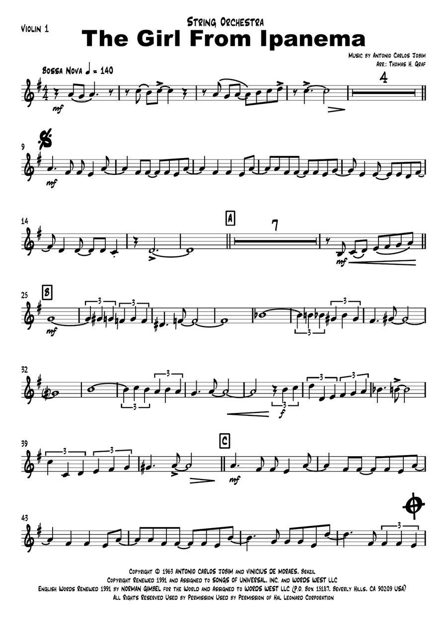 The Girl From Ipanema (Garota De Ipanema) String Orchestra scores gallery preview page 5
