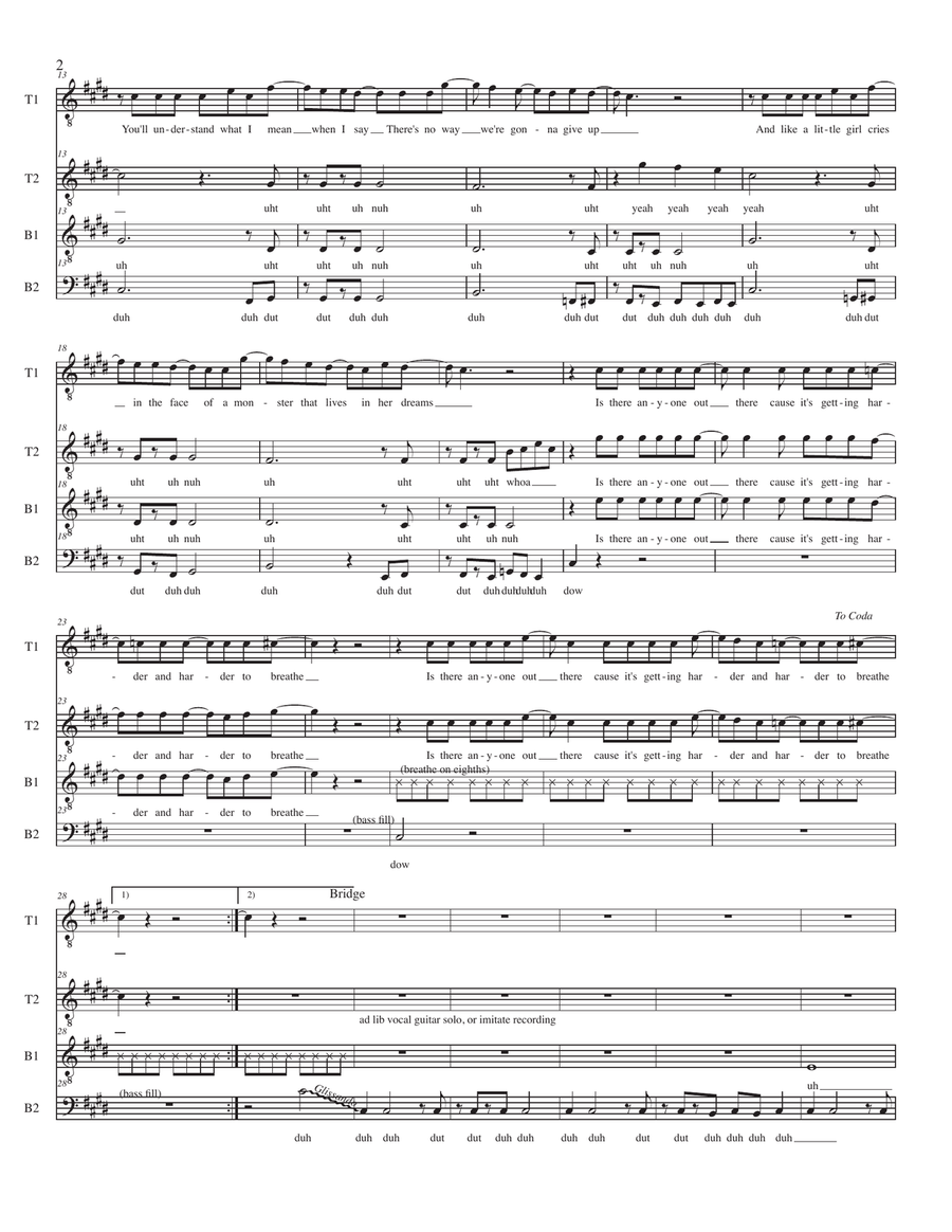 Harder To Breathe TTBB scores gallery preview page 2