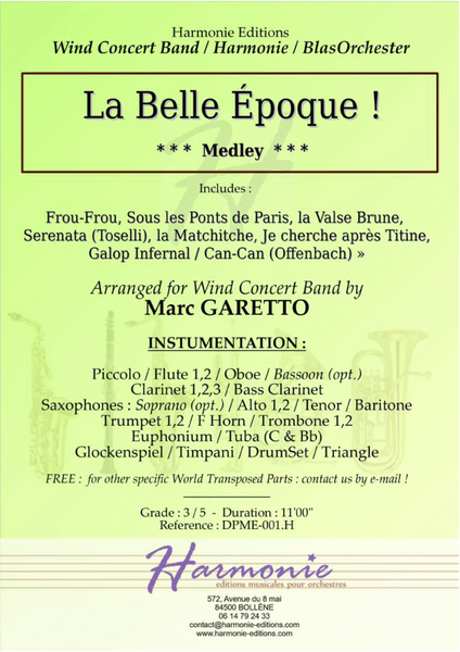 LA BELLE EPOQUE ! Medley of famous 1900 's France melodies image number null