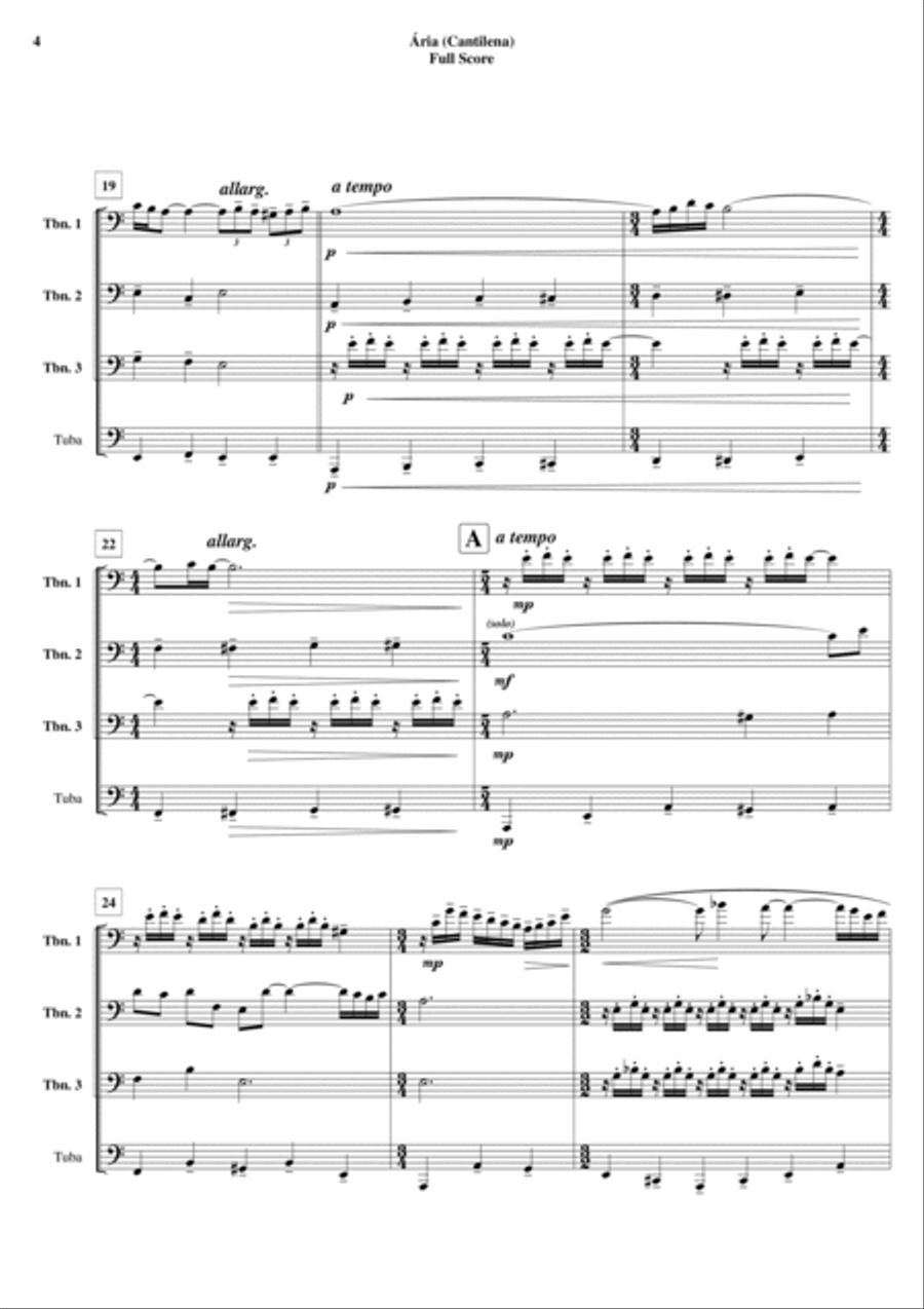 Aria (cantilena) Brass Ensemble scores gallery preview page 6