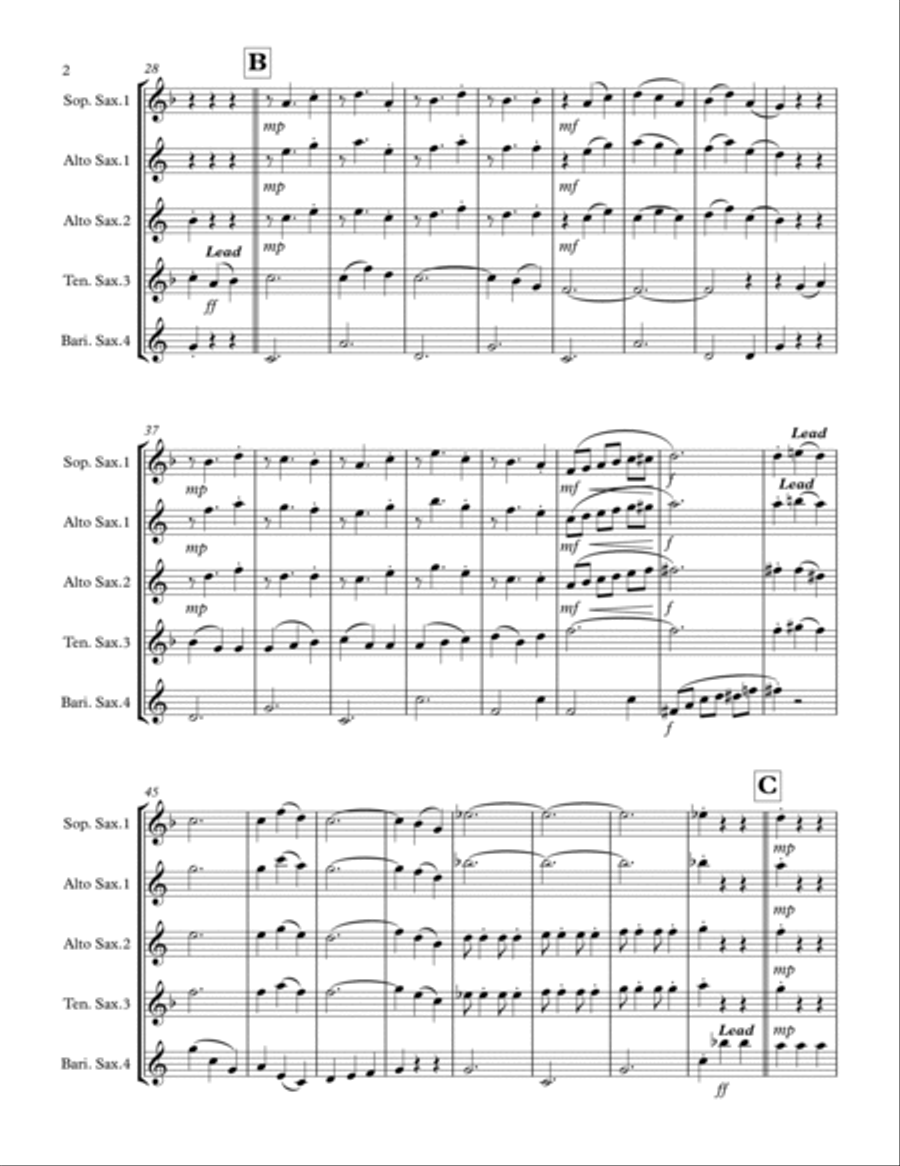 The Most Wonderful Time Of The Year Saxophone Quartet scores gallery preview page 3