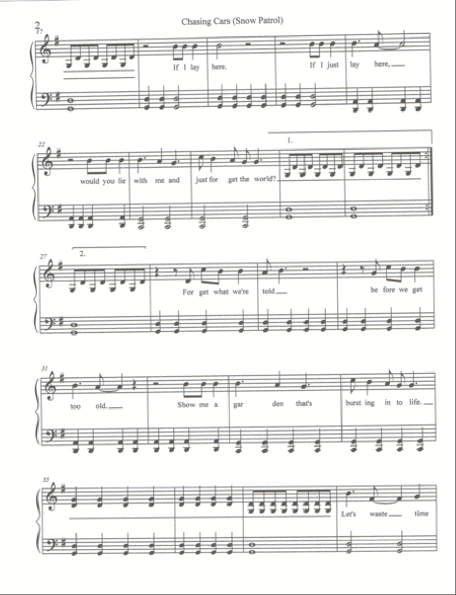 Chasing Cars Chasing Cars Small Ensemble scores gallery preview page 2