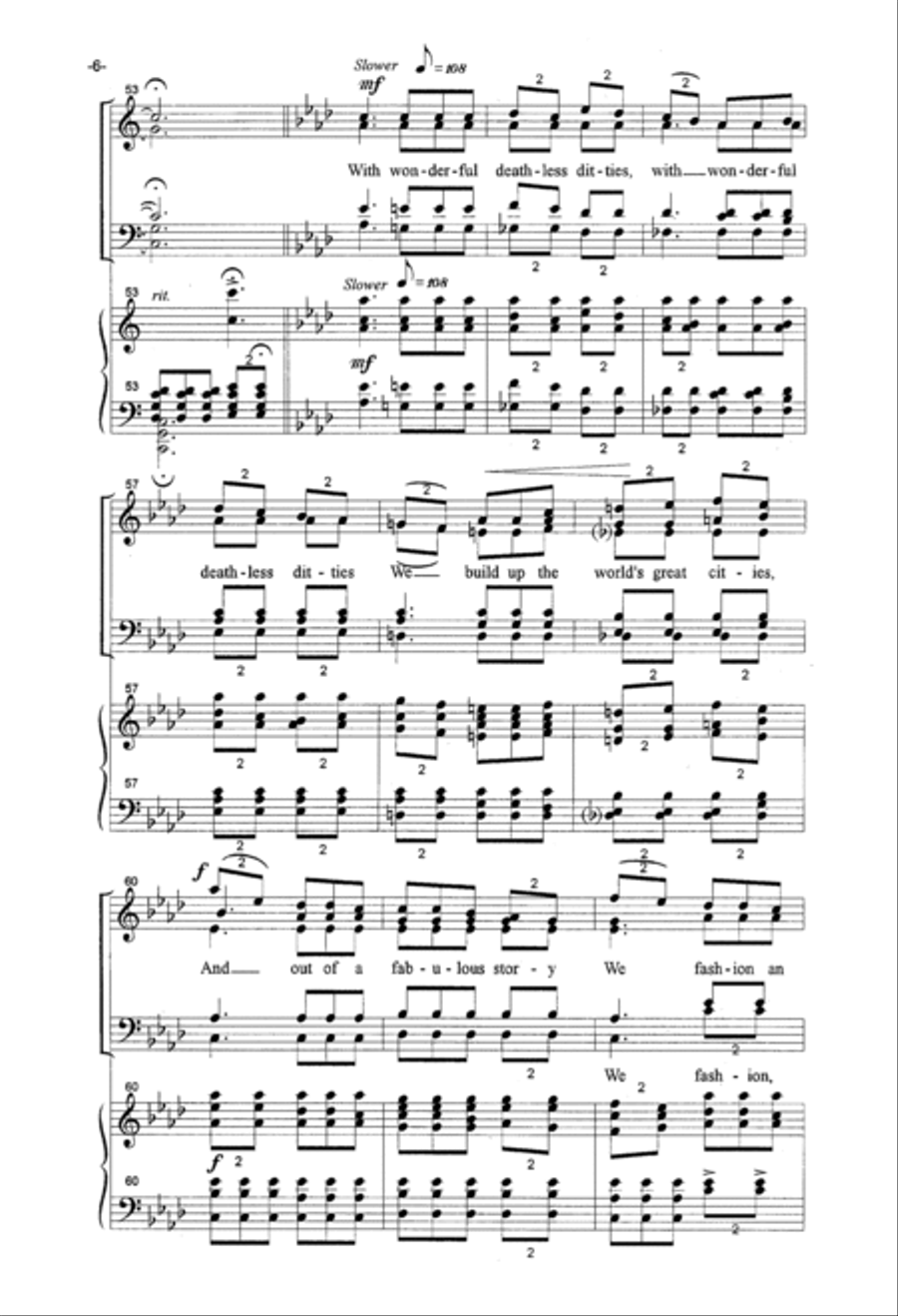 We Are The Music Makers 4-Part scores gallery preview page 6