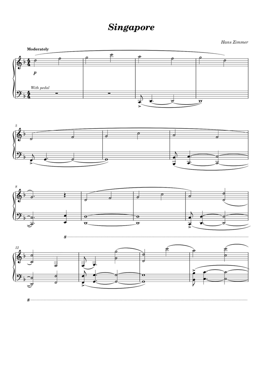 Singapore Piano Solo scores gallery preview page 1